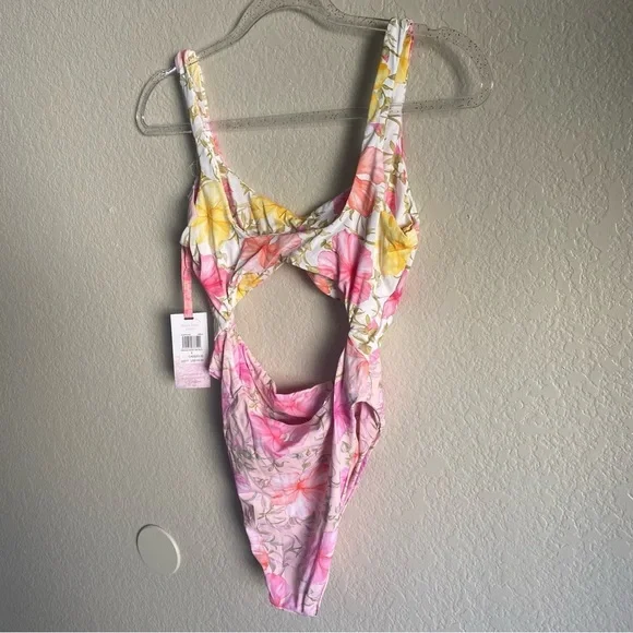 Love Shack Fancy X Hurley Hibiscus Cheeky One Piece Swim Suit Floral Cut… - Picture 9 of 17